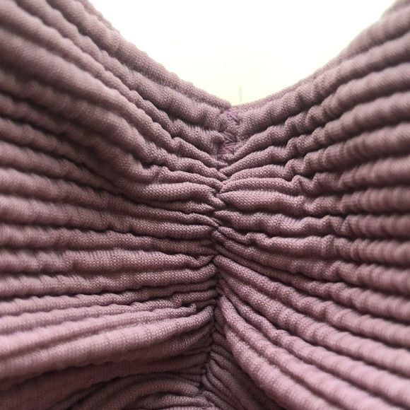 Pink Ribbed Bikini Top | Shade & Shore/32 B gold tone sliders and back hook/NWOT - Picture 9 of 10